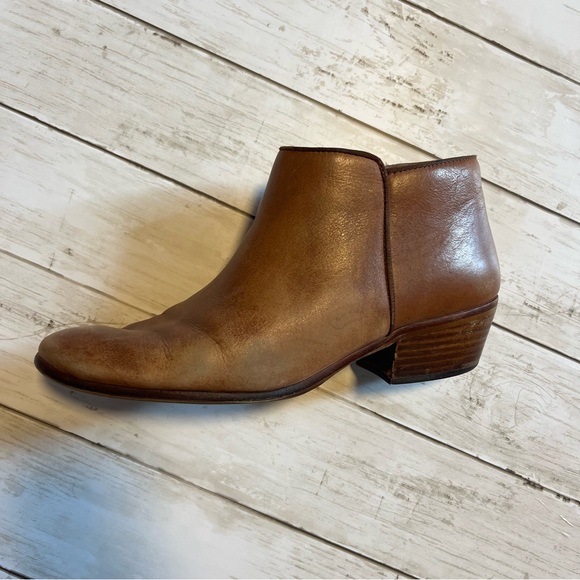 Sam Edelman Petty Brown Leather Ankle Booties Size 9 - Picture 7 of 13